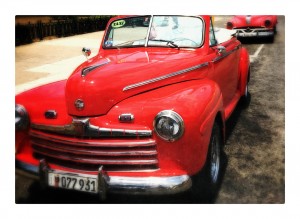 Ford in red, Havana, Cuba